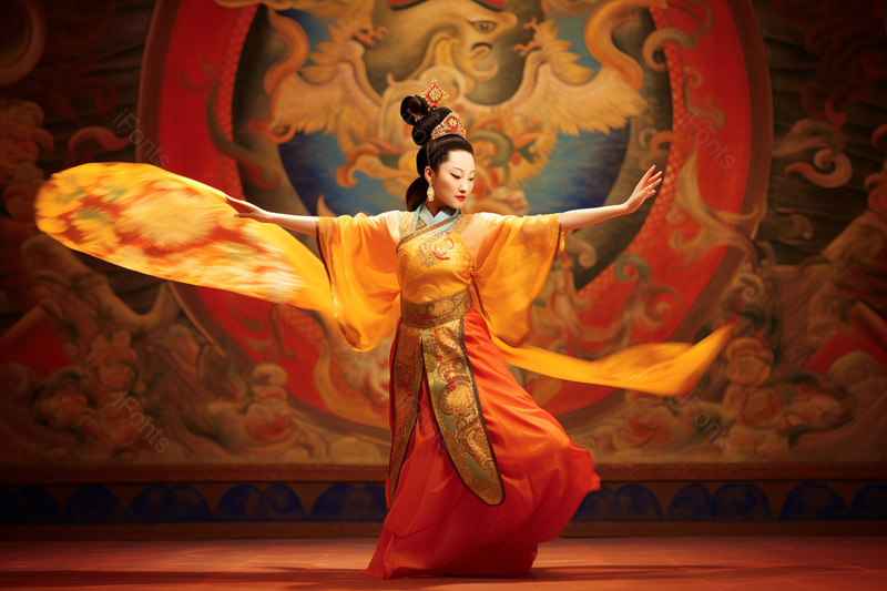 中国风传统舞种敦煌美女跳舞,高清,摄影图,摄影图片,图片大全,摄影图免费下载